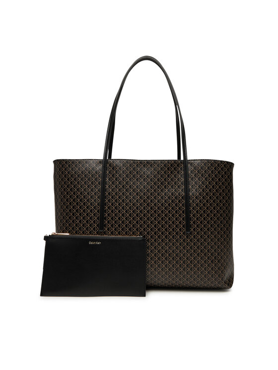 Снимка на Calvin Klein Дамска чанта Emblem Aop Tote W/ Pouch LV04F3266G Черен
