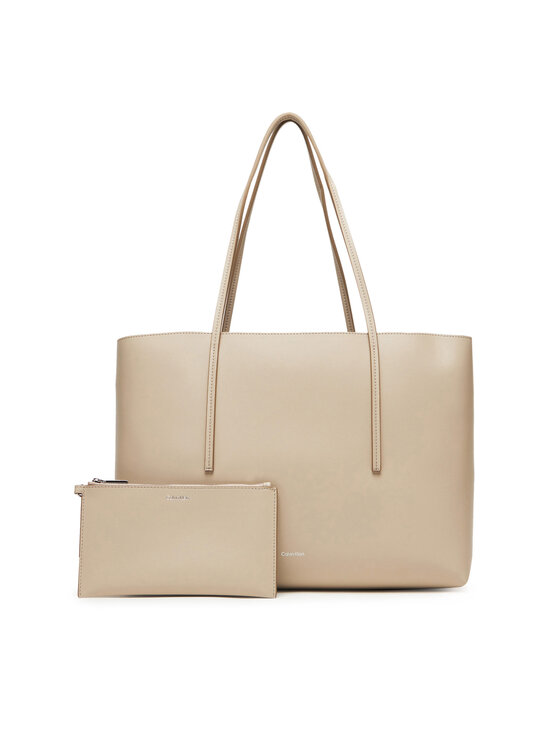 Снимка на Calvin Klein Дамска чанта Foil Logo Tote W/Pouch LV04F3274G Бежов