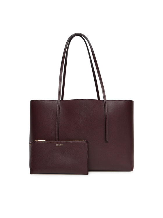 Снимка на Calvin Klein Дамска чанта Foil Logo Tote W/Pouch LV04F3274G Бордо