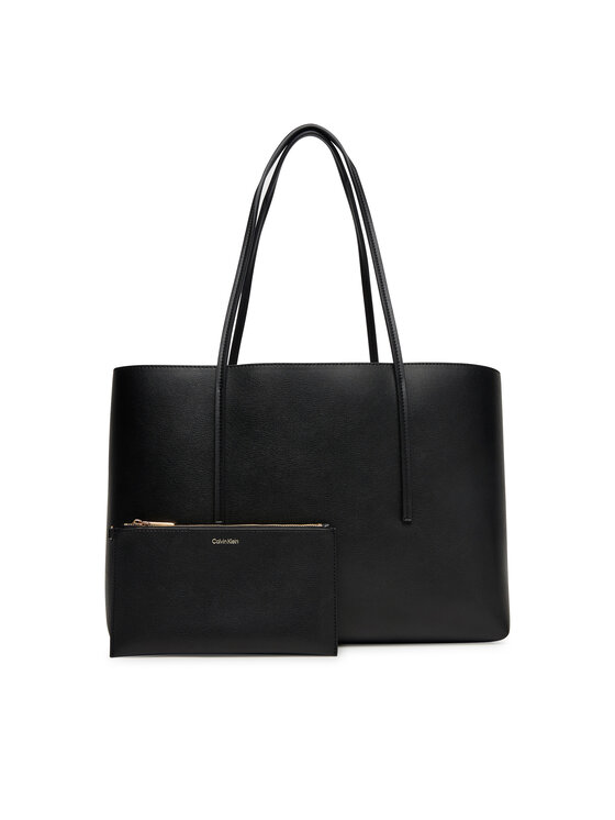 Снимка на Calvin Klein Дамска чанта Foil Logo Tote W/Pouch LV04F3274G Черен