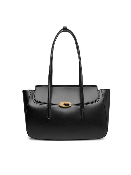 Снимка на Calvin Klein Дамска чанта Hardware Flap Tote Bag LV04F3145G Черен