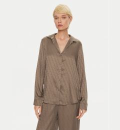 Снимка на Calvin Klein Тениска на пижама Buttondown 000QS7302E Кафяв Regular Fit