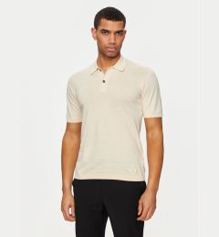 Снимка на Calvin Klein Тениска с яка и копчета K10K113053 Бежов Regular Fit