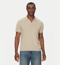 Снимка на Calvin Klein Тениска с яка и копчета K10K114087 Бежов Regular Fit