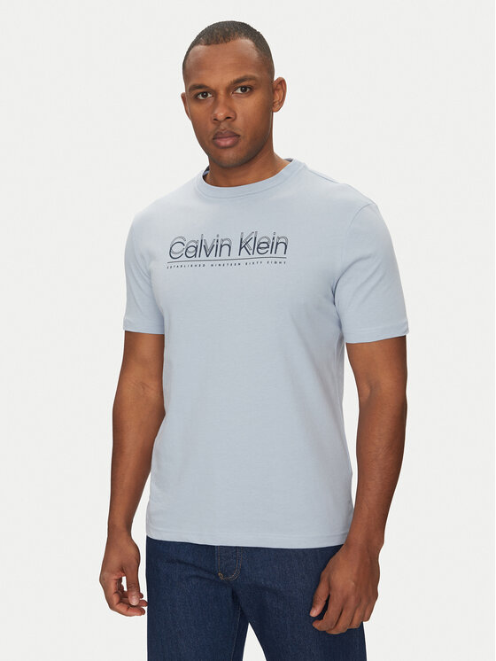 Снимка на Calvin Klein Тишърт Double Logo K10K114149 Светлосиньо Regular Fit