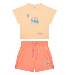 Снимка на Champion Комплект тишърт и панталонки 405127 Оранжев Regular Fit