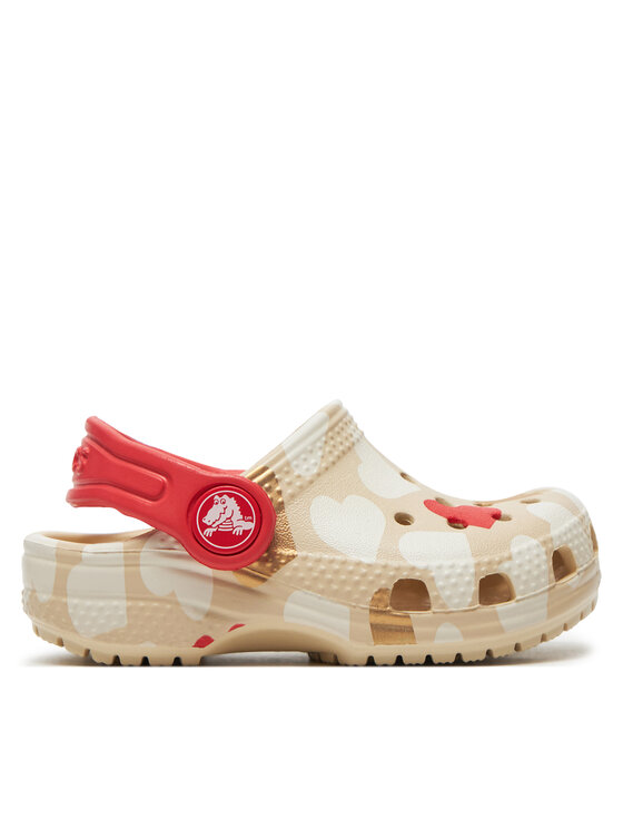 Снимка на Crocs Чехли Classic Heart Print Clog T 206832 Бежов
