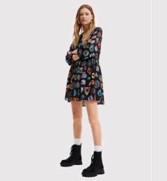 Снимка на Desigual Ежедневна рокля Stamp 22WWVW71 Черен Regular Fit
