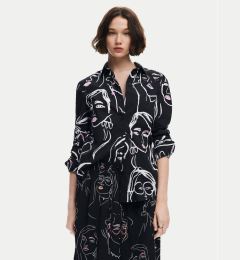 Снимка на Desigual Риза Faces 24WWCW34 Черен Regular Fit