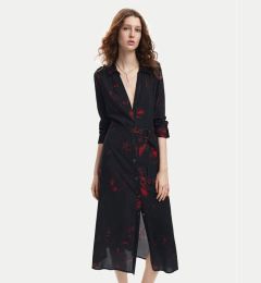 Снимка на Desigual Рокля тип риза Scribbles Lacroix 24WWVW38 Черен Regular Fit