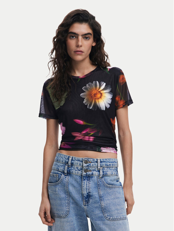 Снимка на Desigual Тишърт Des Moines 25SWTK88 Черен Regular Fit