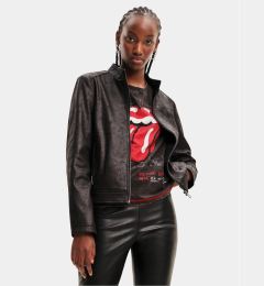 Снимка на Desigual Яке от имитация на кожа 23WWEW02 Черен Regular Fit