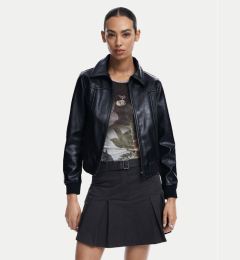 Снимка на Desigual Яке от имитация на кожа Helsinki 24WWEW35 Черен Regular Fit