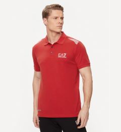 Снимка на EA7 Emporio Armani Тениска с яка и копчета 3DPF51 PJULZ 1461 Червен Regular Fit