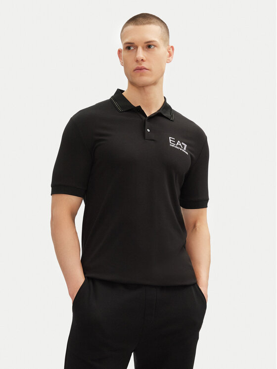 Снимка на EA7 Emporio Armani Тениска с яка и копчета 7M000300 AF13739 UC001 Черен Slim Fit