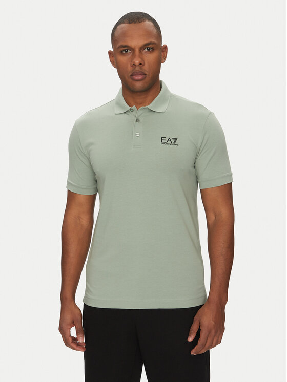 Снимка на EA7 Emporio Armani Тениска с яка и копчета 8NPF14 PJVQZ U9024 Зелен Regular Fit