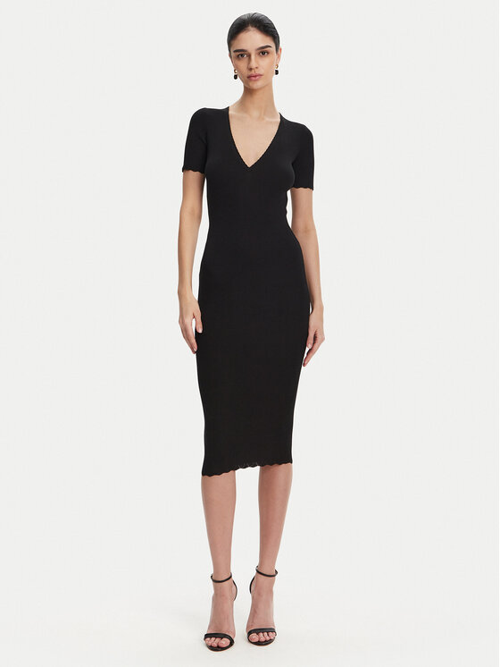 Снимка на Elisabetta Franchi Плетена рокля AM-53S-51E2 Черен Slim Fit