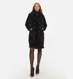 Снимка на Fracomina Кожено палто FR24WC4003O44501 Черен Regular Fit