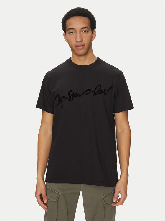 Снимка на G-Star Raw Тишърт Floock G-Script D25148-C784 Черен Regular Fit