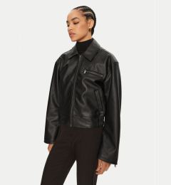 Снимка на Gina Tricot Яке от имитация на кожа 23136 Черен Loose Fit