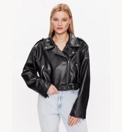 Снимка на Gina Tricot Яке от имитация на кожа Amalia 19206 Черен Regular Fit