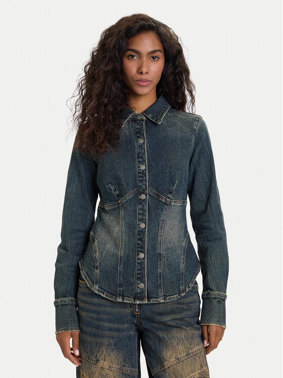 Снимка на Guess Jeans дънкова риза W5BH47 D4ON3 Тъмносин Regular Fit