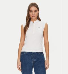 Снимка на Guess Jeans Тениска с яка и копчета W5GP24 KCYR1 Бял Regular Fit