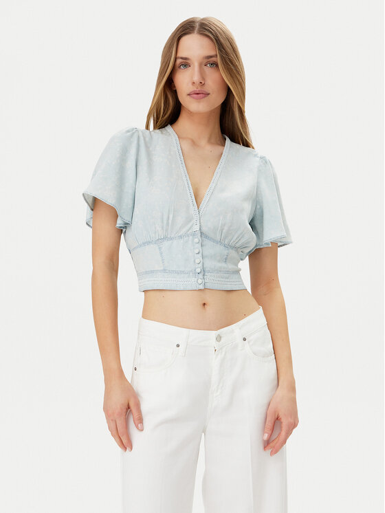 Снимка на Guess Блуза W5GH82 D5N81 Светлосиньо Regular Fit