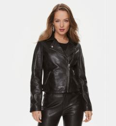 Снимка на Guess Кожено яке W3BL83 L0O00 Черен Regular Fit