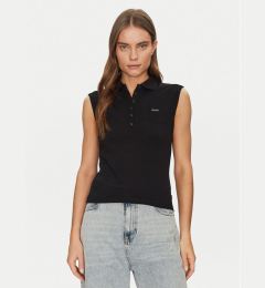 Снимка на Guess Тениска с яка и копчета W5GP24 KCYR1 Черен Regular Fit