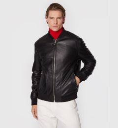 Снимка на Hugo Кожено яке Lenno 50481934 Черен Slim Fit