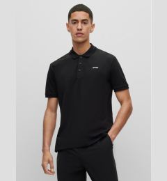 Снимка на Hugo Тениска с яка и копчета Donos222 50466182 Черен Regular Fit