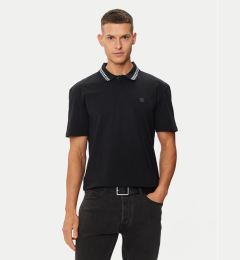Снимка на Hugo Тениска с яка и копчета Doucano 50510036 Черен Regular Fit