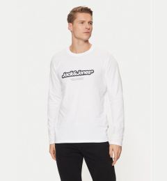 Снимка на Jack & Jones Тениска с дълъг ръкав Vesterbro 12266419 Бял Relaxed Fit