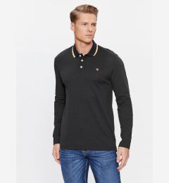 Снимка на Jack & Jones Тениска с яка и копчета 12174038 Черен Regular Fit