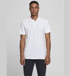 Снимка на Jack & Jones Тениска с яка и копчета Basic 12136516 Бял Slim Fit
