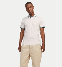 Снимка на Jack & Jones Тениска с яка и копчета Paulos 12136668 Бежов Slim Fit