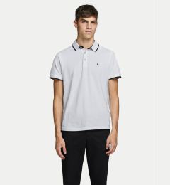 Снимка на Jack & Jones Тениска с яка и копчета Paulos 12136668 Бял Slim Fit