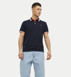 Снимка на Jack & Jones Тениска с яка и копчета Paulos 12136668 Тъмносин Slim Fit