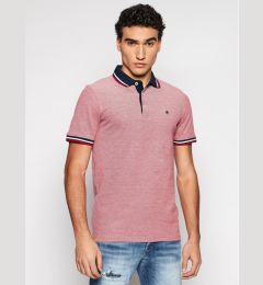 Снимка на Jack & Jones Тениска с яка и копчета Paulos 12136668 Червен Slim Fit
