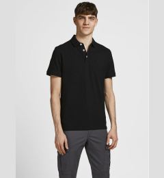 Снимка на Jack & Jones Тениска с яка и копчета Paulos 12136668 Черен Slim Fit
