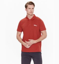 Снимка на Jack Wolfskin Тениска с яка и копчета Essential 1809301 Червен Regular Fit
