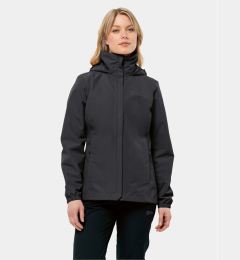 Снимка на Jack Wolfskin Яке за дъжд Stormy Point 1111202 Черен Regular Fit