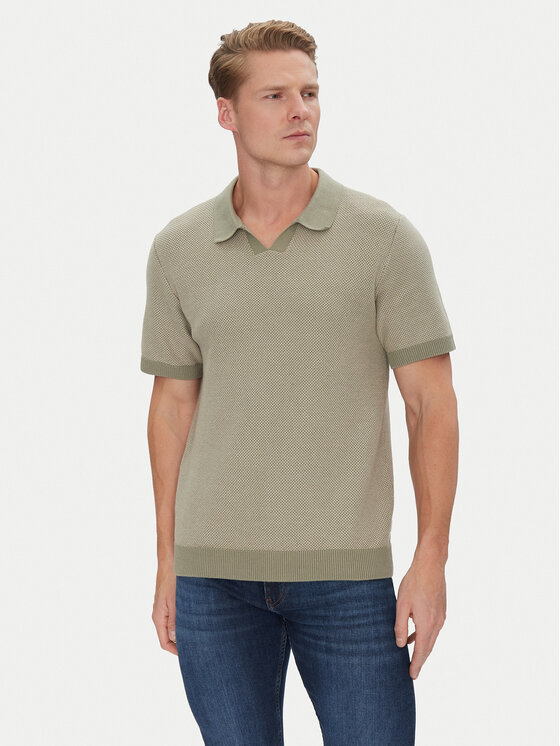 Снимка на Jack&Jones Тениска с яка и копчета Ceaston 12273012 Зелен Regular Fit