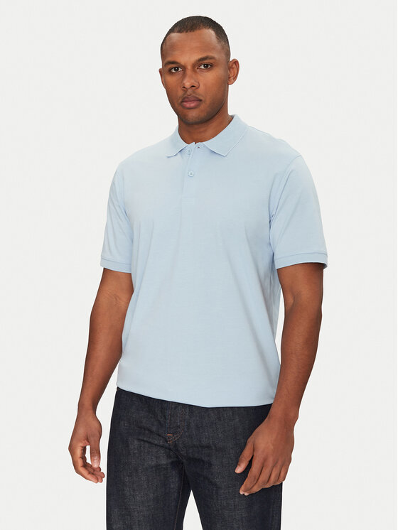 Снимка на Jack&Jones Тениска с яка и копчета Jaxon 12268227 Светлосиньо Regular Fit