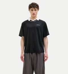 Снимка на Jack&Jones Тениска с яка и копчета Lido 12276758 Черен Loose Fit