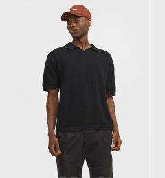 Снимка на Jack&Jones Тениска с яка и копчета Linen 12252748 Черен Regular Fit