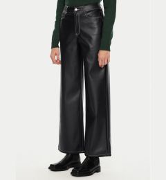 Снимка на JJXX Панталони от имитация на кожа Lila 12276595 Черен Wide Leg
