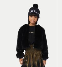 Снимка на Karl Lagerfeld Kids Кожено палто Z30231 D Черен Regular Fit