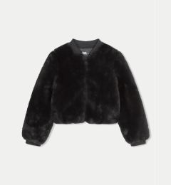 Снимка на Karl Lagerfeld Kids Кожено палто Z30231 S Черен Regular Fit